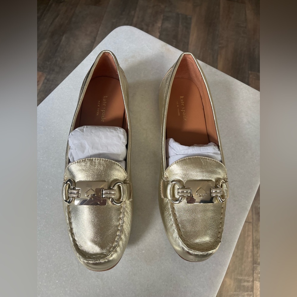 Kate Spade Pale Gold Loafers